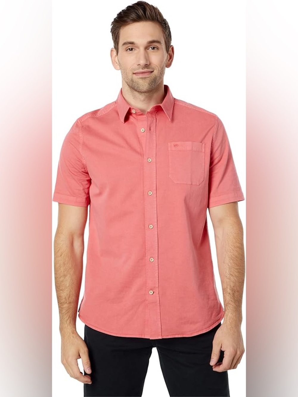 Southern Tide Windley Garment Dyed Sport Shirt Mens Small  Rosewood